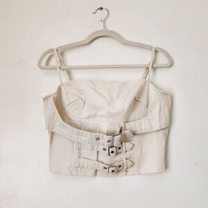 Cream Buckle Tank Top